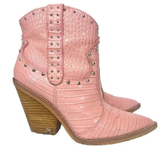 Sam Edelman Iris Western Boho Boot Pink Croc W6.5 - Picture 4 of 8